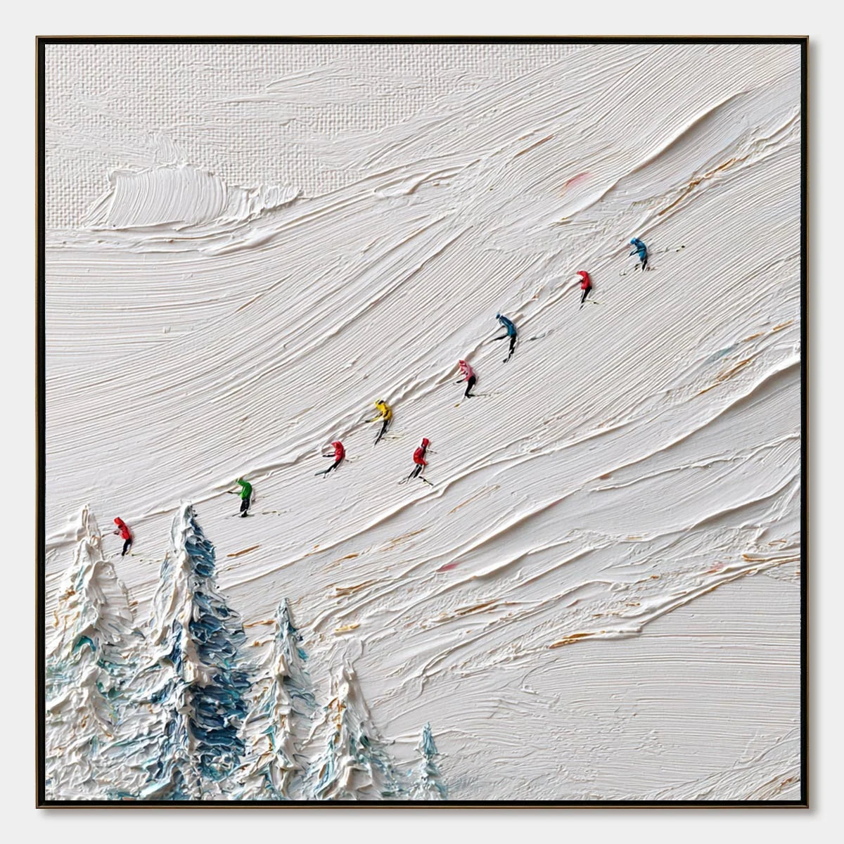 Alpine Rush impasto painting, hand-painted by UArtShow