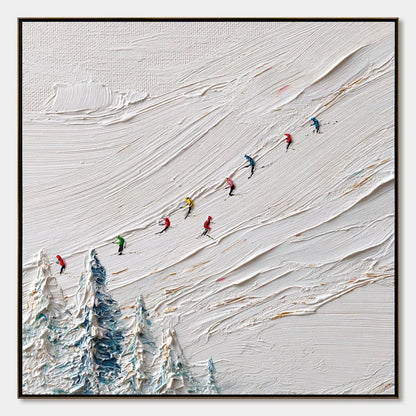 Alpine Rush impasto painting, hand-painted by UArtShow