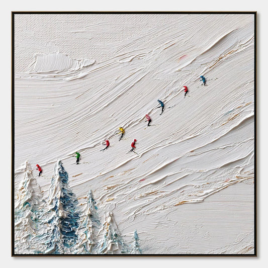 Alpine Rush impasto painting, hand-painted by UArtShow