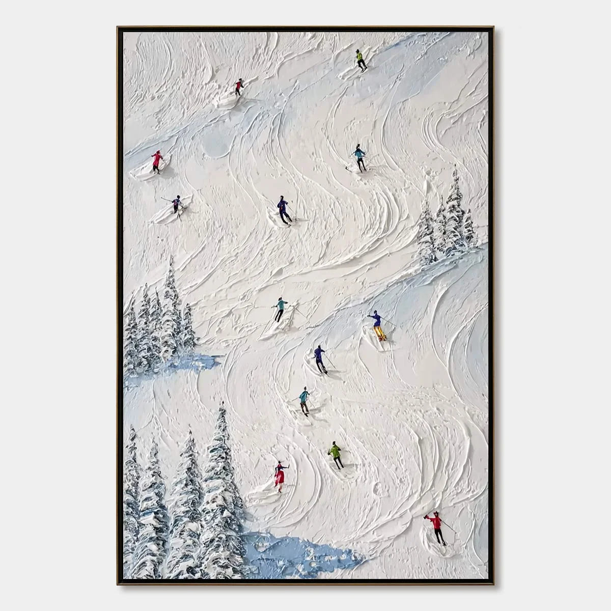 Alpine Rush impasto painting, hand-painted by UArtShow