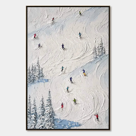 Alpine Rush impasto painting, hand-painted by UArtShow