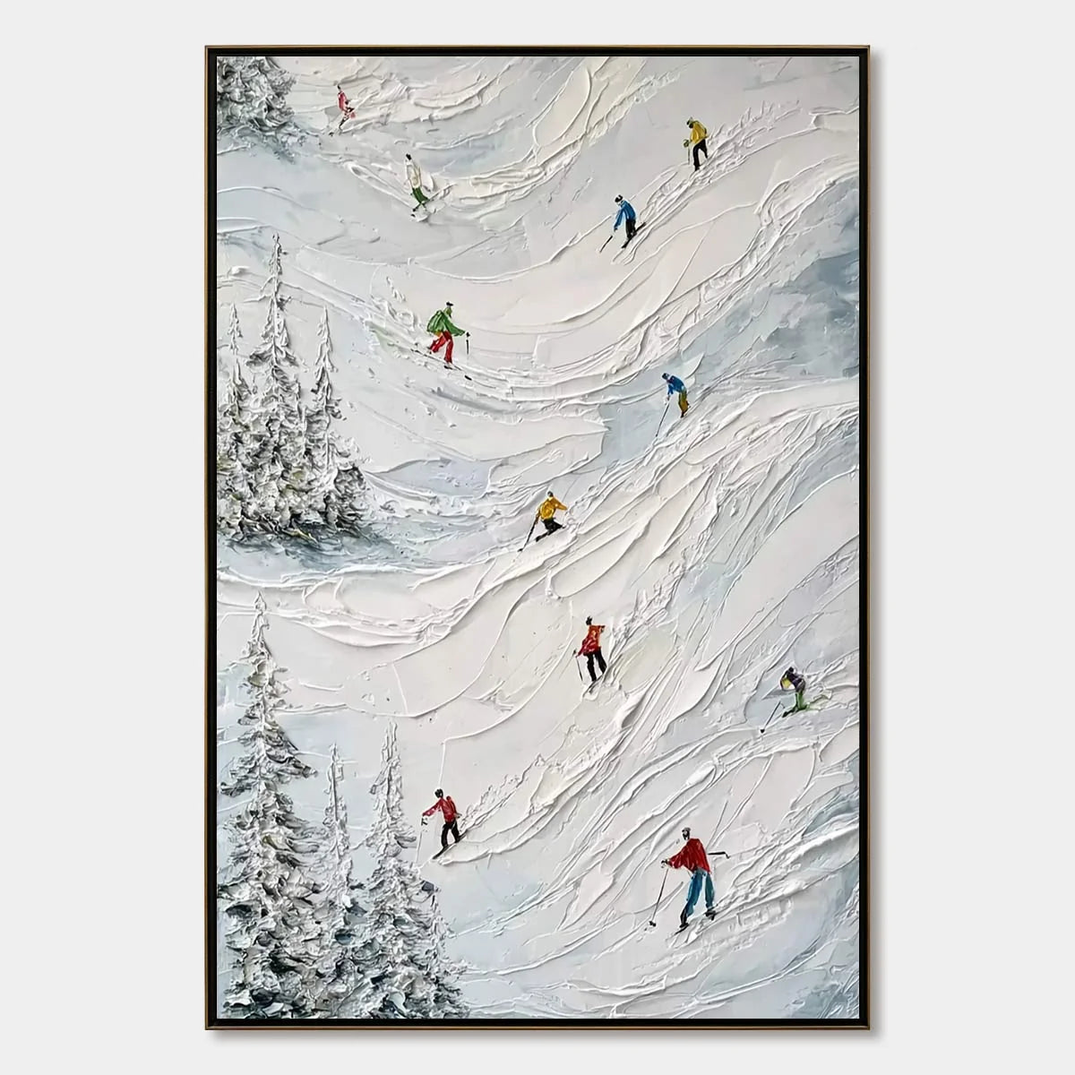 Alpine Rush impasto painting, hand-painted by UArtShow