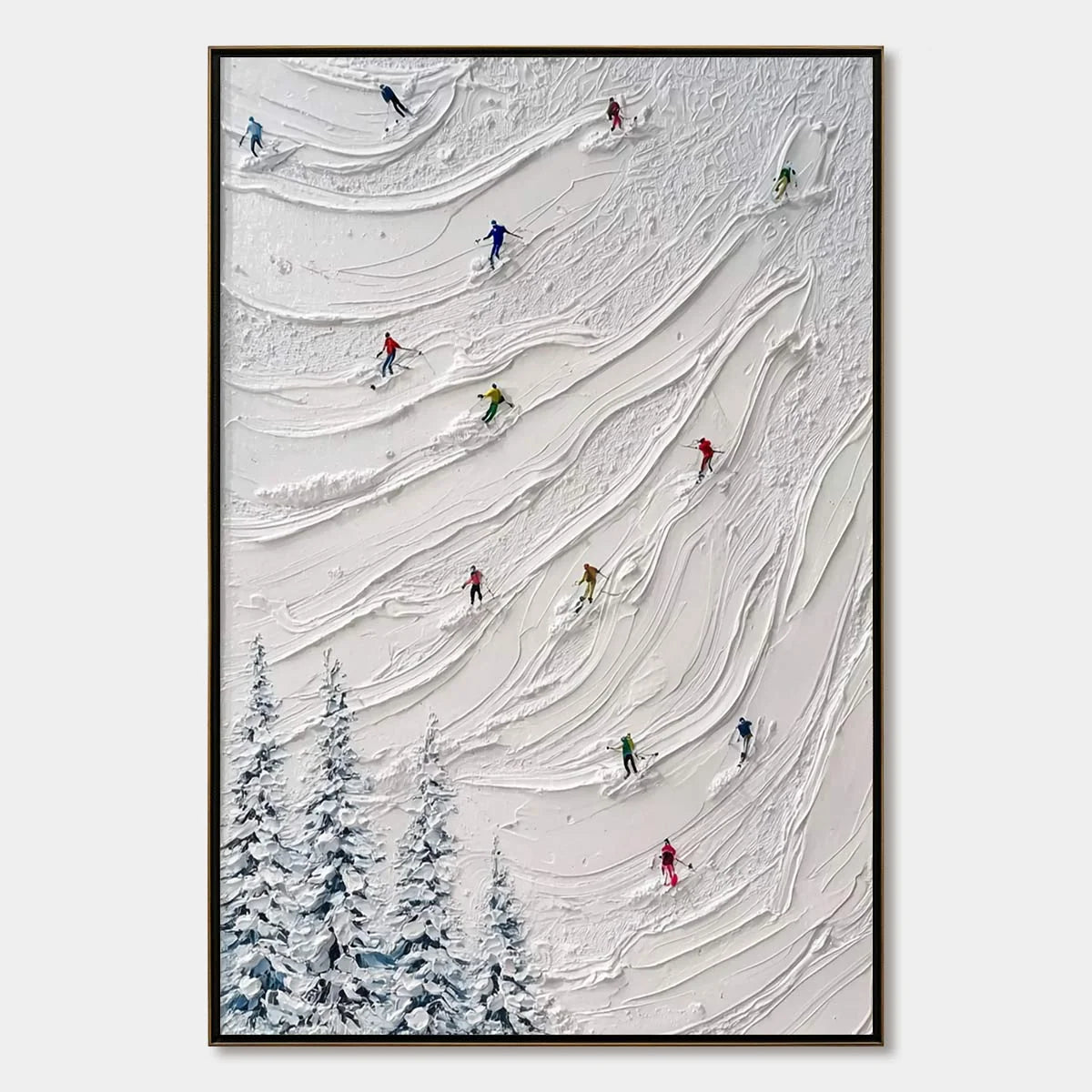 Alpine Rush impasto painting, hand-painted by UArtShow