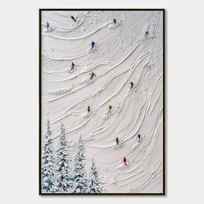 Alpine Rush impasto painting, hand-painted by UArtShow