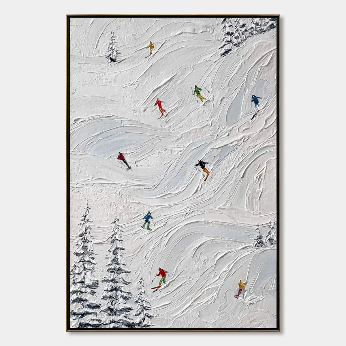 Alpine Rush impasto painting, hand-painted by UArtShow