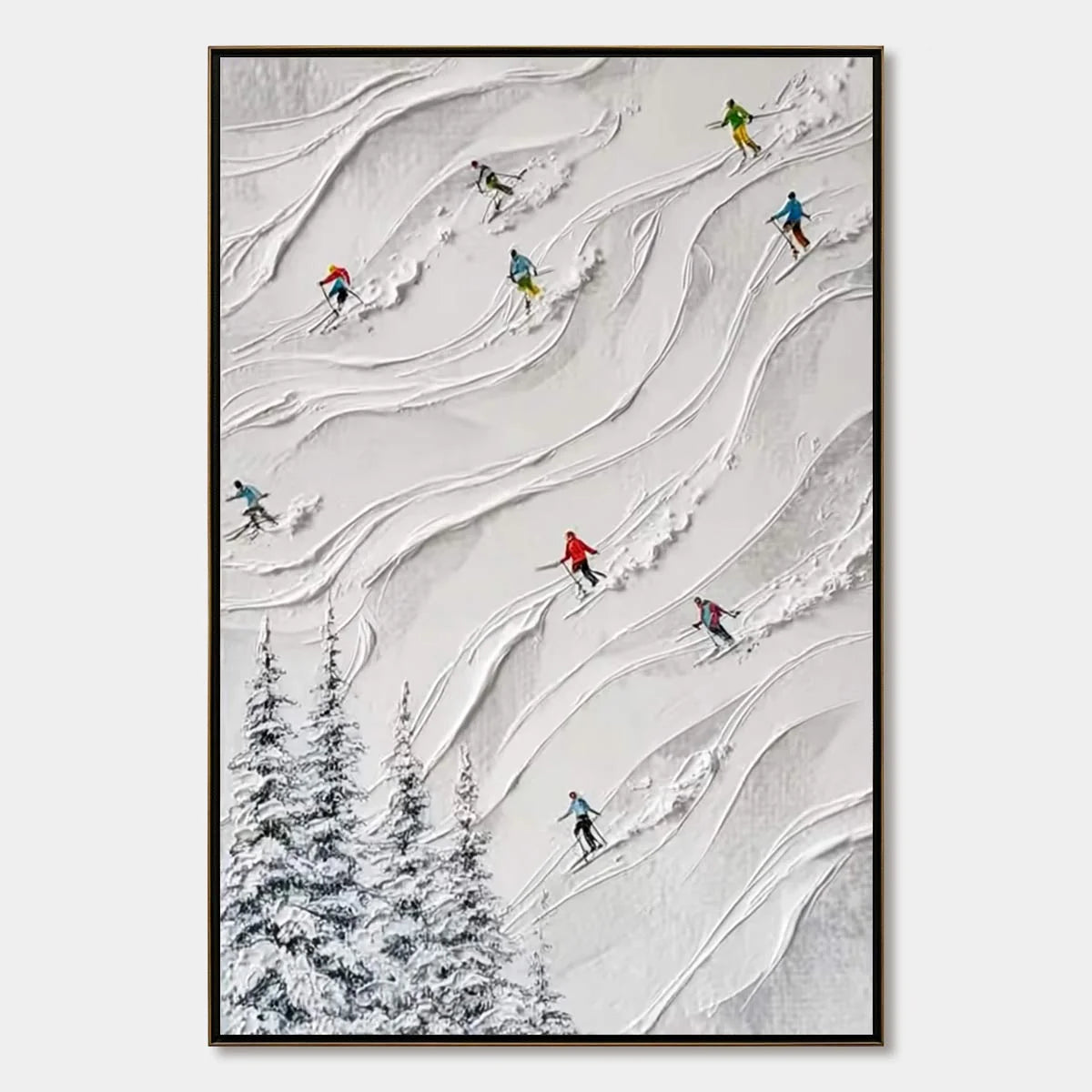 Alpine Rush impasto painting, hand-painted by UArtShow