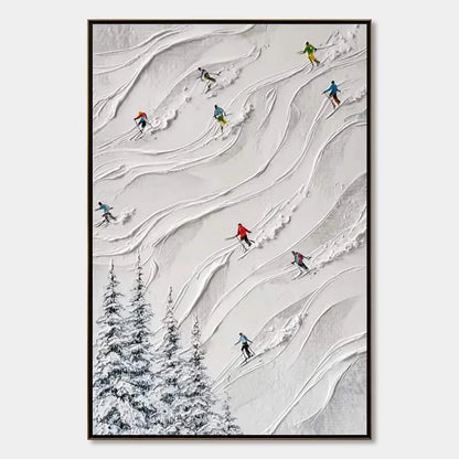 Alpine Rush impasto painting, hand-painted by UArtShow