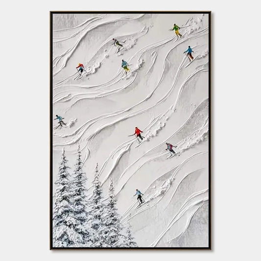 Alpine Rush impasto painting, hand-painted by UArtShow