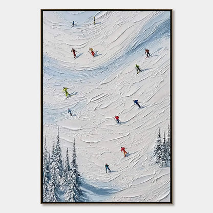 Alpine Rush impasto painting, hand-painted by UArtShow
