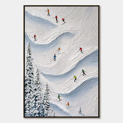 Alpine Rush impasto painting, hand-painted by UArtShow