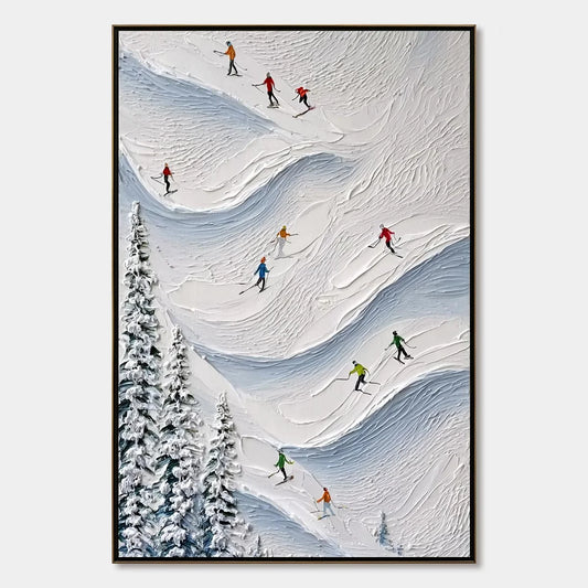 Alpine Rush impasto painting, hand-painted by UArtShow