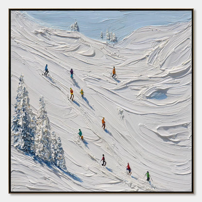 Alpine Rush impasto painting, hand-painted by UArtShow