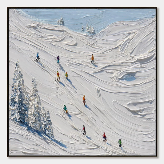 Alpine Rush impasto painting, hand-painted by UArtShow