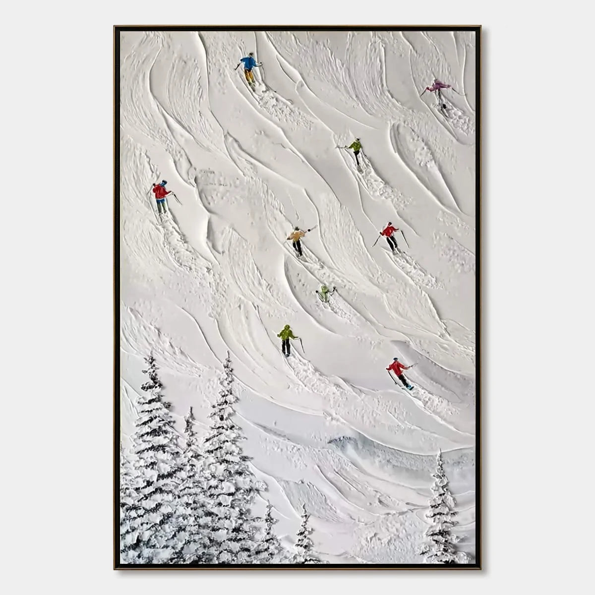 Alpine Rush impasto painting, hand-painted by UArtShow