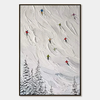 Alpine Rush impasto painting, hand-painted by UArtShow