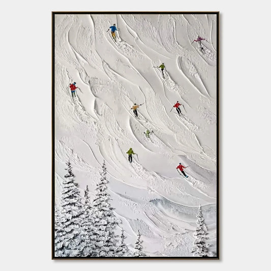 Alpine Rush impasto painting, hand-painted by UArtShow