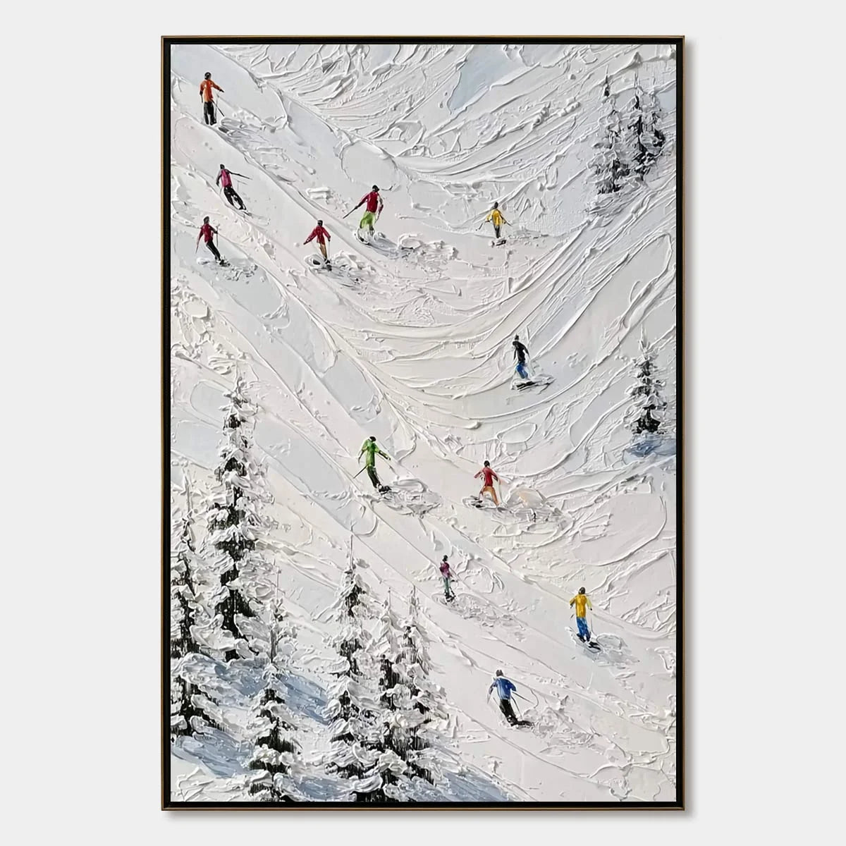 Alpine Rush impasto painting, hand-painted by UArtShow