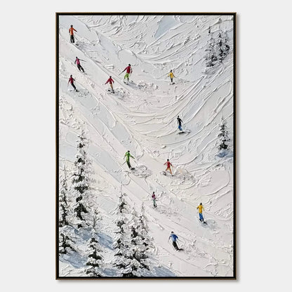 Alpine Rush impasto painting, hand-painted by UArtShow