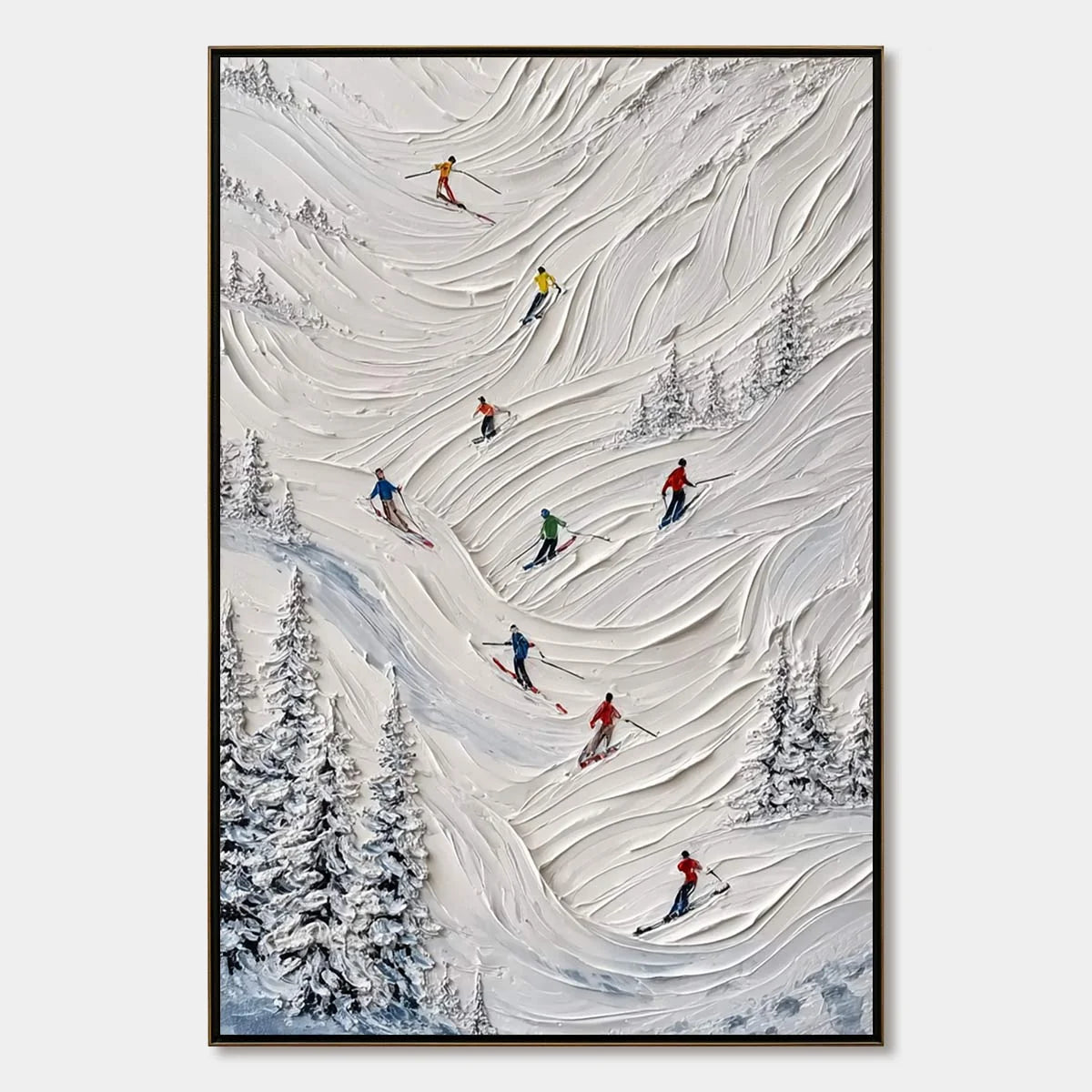 Alpine Rush impasto painting, hand-painted by UArtShow