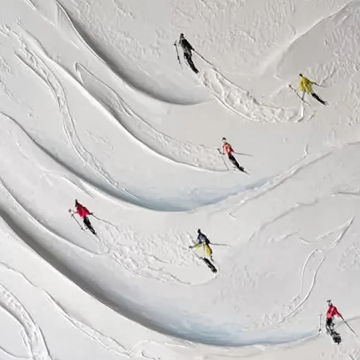 ALPINE RUSH: Textured Impasto Skiing & Mountain Sports Painting | rolled canvas, ready for custom framing