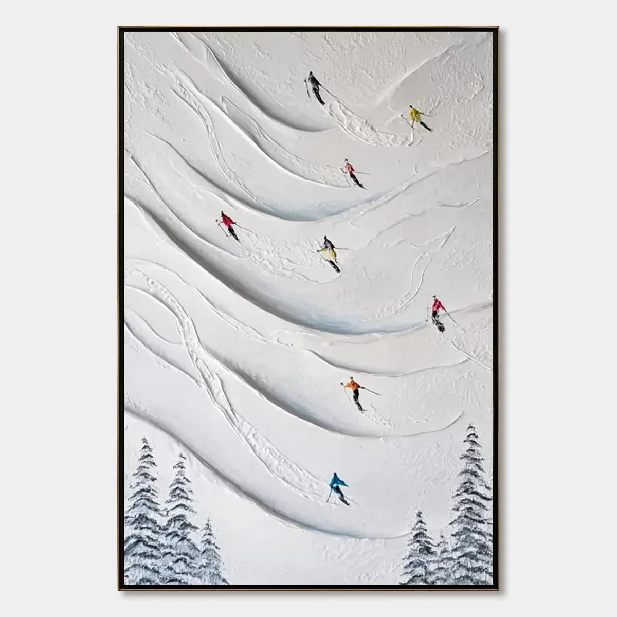 Alpine Rush impasto painting, hand-painted by UArtShow