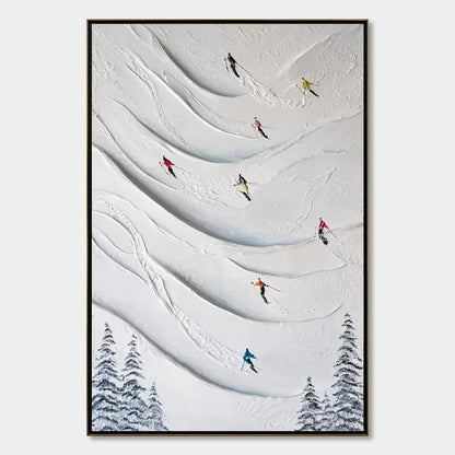 Alpine Rush impasto painting, hand-painted by UArtShow