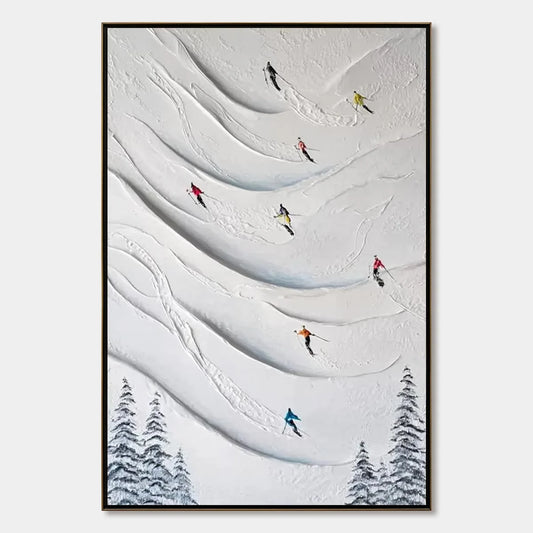 Alpine Rush impasto painting, hand-painted by UArtShow
