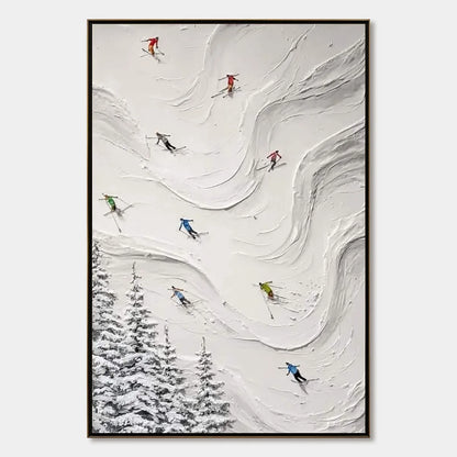 Alpine Rush impasto painting, hand-painted by UArtShow