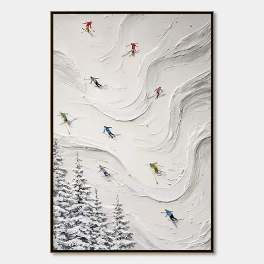 Alpine Rush impasto painting, hand-painted by UArtShow