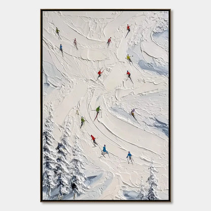Alpine Rush impasto painting, hand-painted by UArtShow