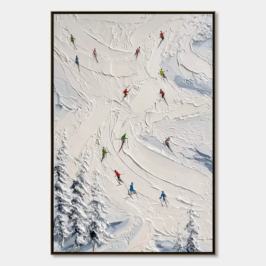 Alpine Rush impasto painting, hand-painted by UArtShow