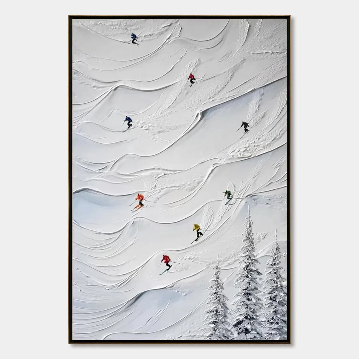 Alpine Rush impasto painting, hand-painted by UArtShow