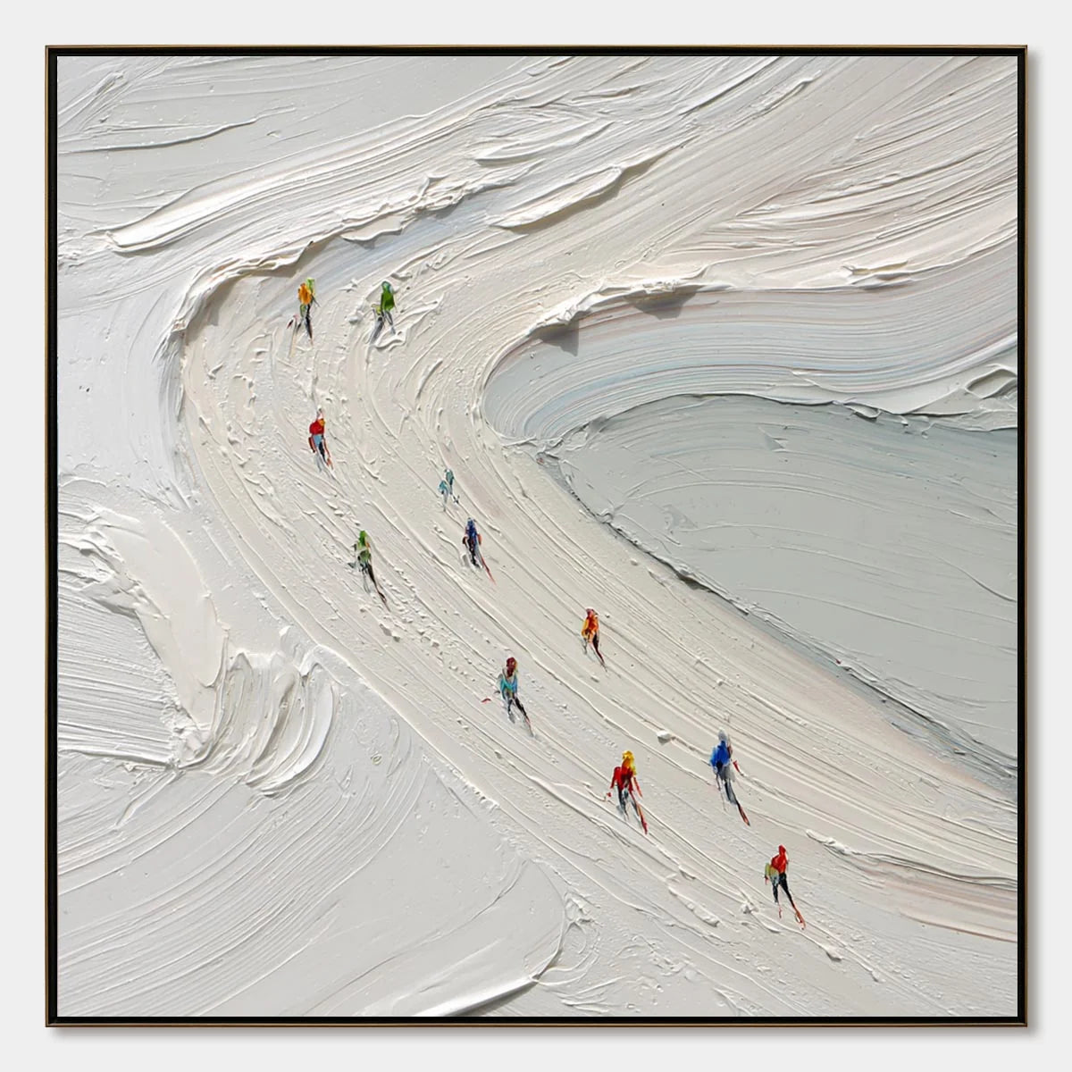 Alpine Rush impasto painting, hand-painted by UArtShow