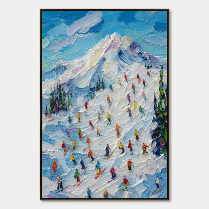 Alpine Rush impasto painting, hand-painted by UArtShow
