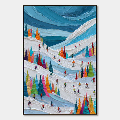 Alpine Rush impasto painting, hand-painted by UArtShow