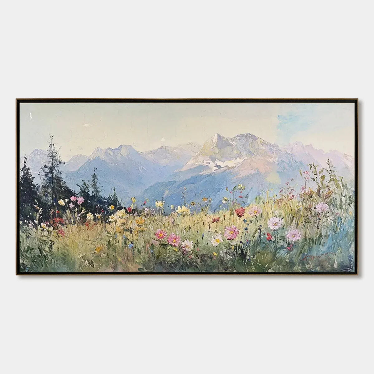 Alpine Serenity abstract oil painting, hand-painted by UArtShow