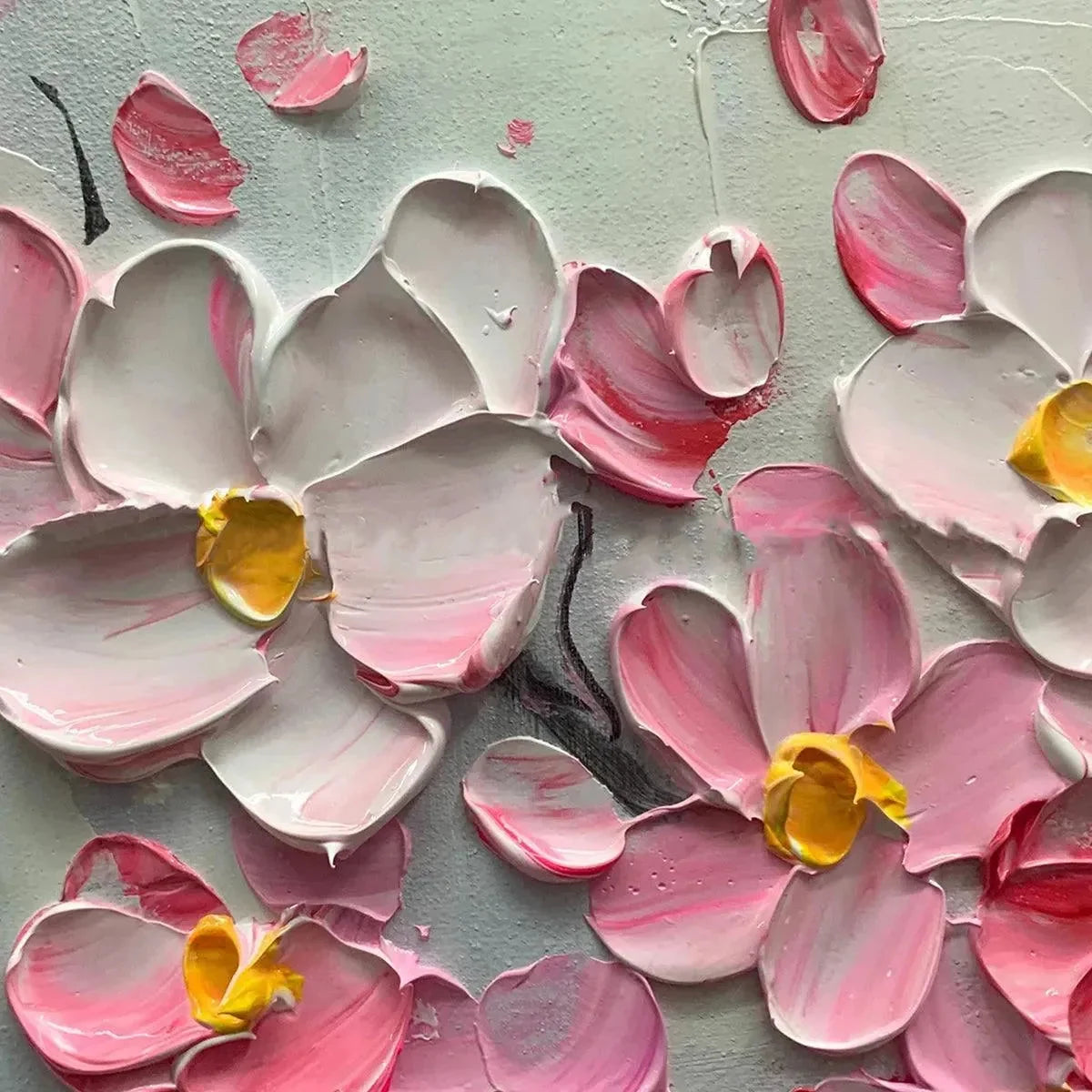 SPRINGTIME SERENADE | rectangular format, hand-painted canvas edge