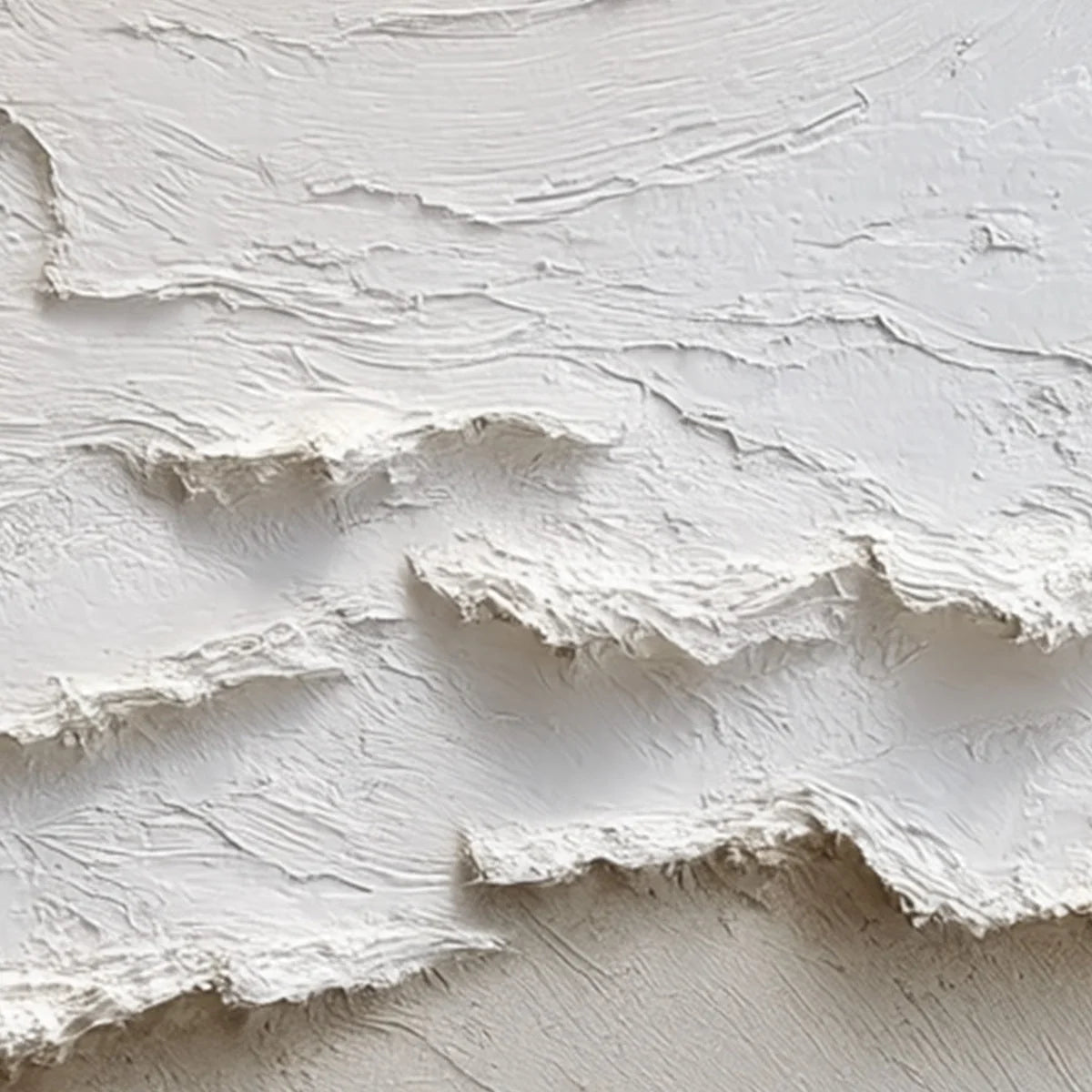 ALPINE WHISPERS: Textured White Abstract Oil Painting | white palette, original bedroom art