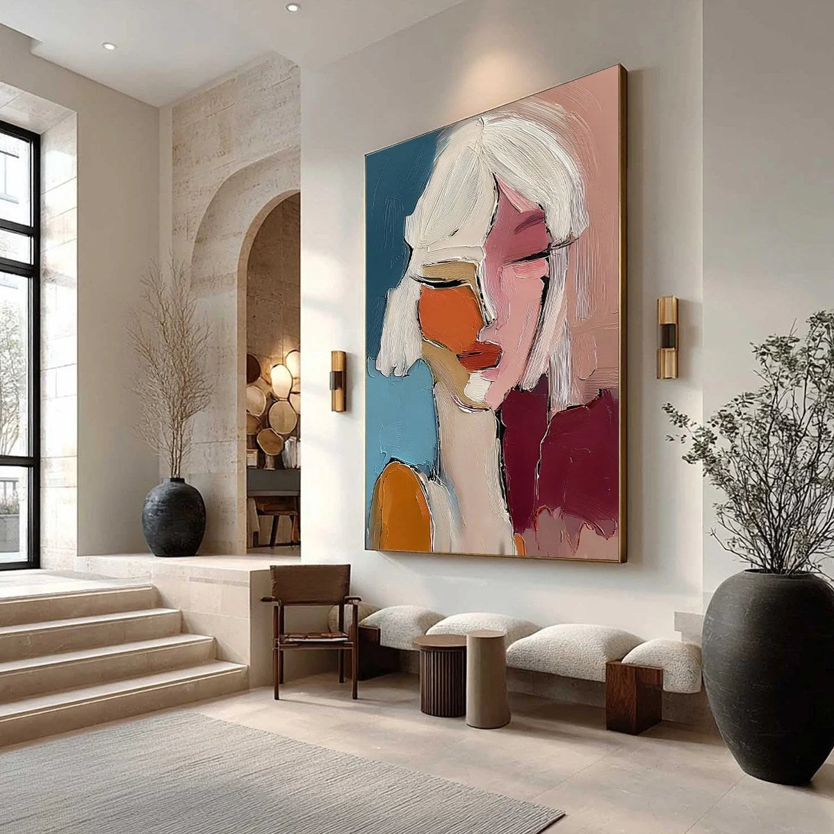 ALTER EGO: Textured Abstract Portrait Painting of a Woman | abstract mood, soft natural light studio shot
