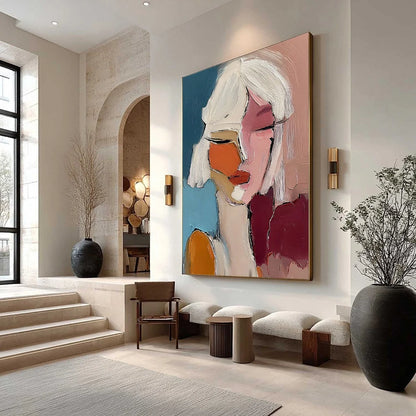 ALTER EGO: Textured Abstract Portrait Painting of a Woman | abstract mood, soft natural light studio shot