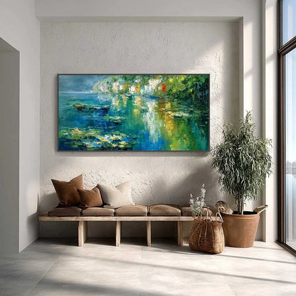 AMALFI REFLECTIONS: Textured Impasto Painting of Italian Coast Reflections | impasto closeup, raised brushwork detail