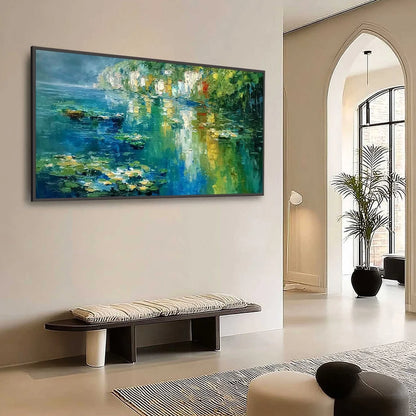 AMALFI REFLECTIONS: Textured Impasto Painting of Italian Coast Reflections | impasto mood, soft natural light studio shot