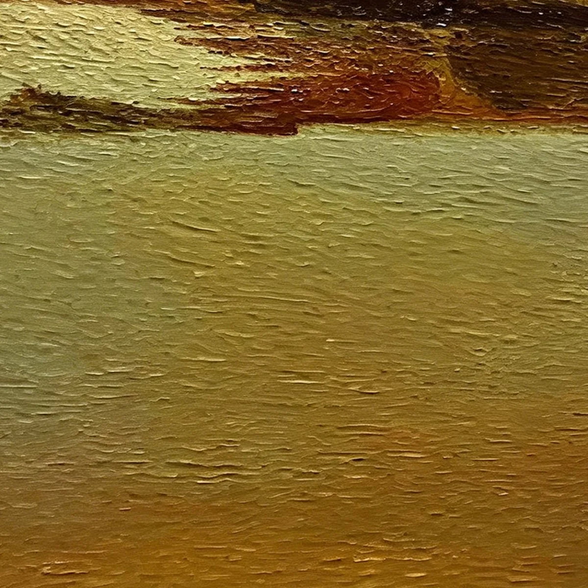 AMBER HORIZON: Textured Impasto Abstract Landscape Painting | rolled canvas, ready for custom framing
