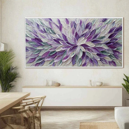 AMETHYST BLOOM: Textured Impasto Floral Oil Painting | rolled canvas, ready for custom framing