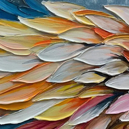 ANGEL WINGS: Textured Impasto Angel Wings Painting in Colorful Hues | rectangular format, hand-painted canvas edge