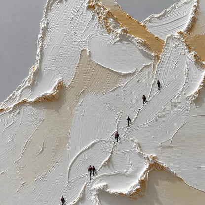 APEX: Textured Impasto Painting of a Mountain Ascent | rectangular format, hand-painted canvas edge