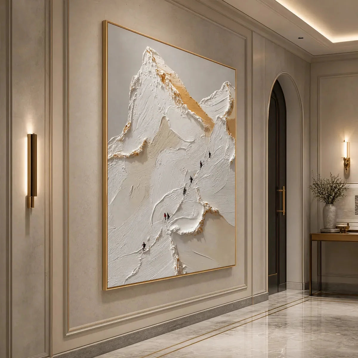 APEX: Textured Impasto Painting of a Mountain Ascent | rolled canvas, ready for custom framing