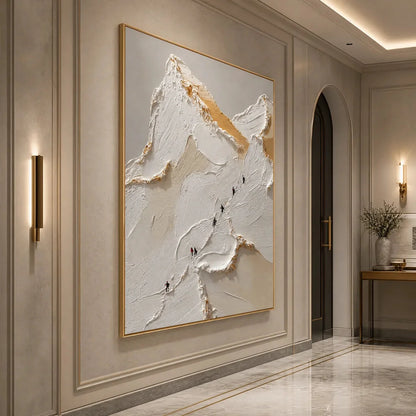 APEX: Textured Impasto Painting of a Mountain Ascent | rolled canvas, ready for custom framing