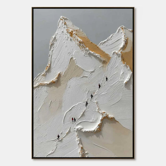 APEX: Textured Impasto Painting of a Mountain Ascent | hanging in APEX: Textured Impasto Painting of a Mountain Ascent featuring layered textured brushwork in refined tones; abstract composition wi...