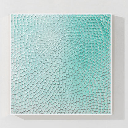 Aqua Green Abstract Textured Wall Art – 3D Hand Painted Canvas, Modern Minimalis #12